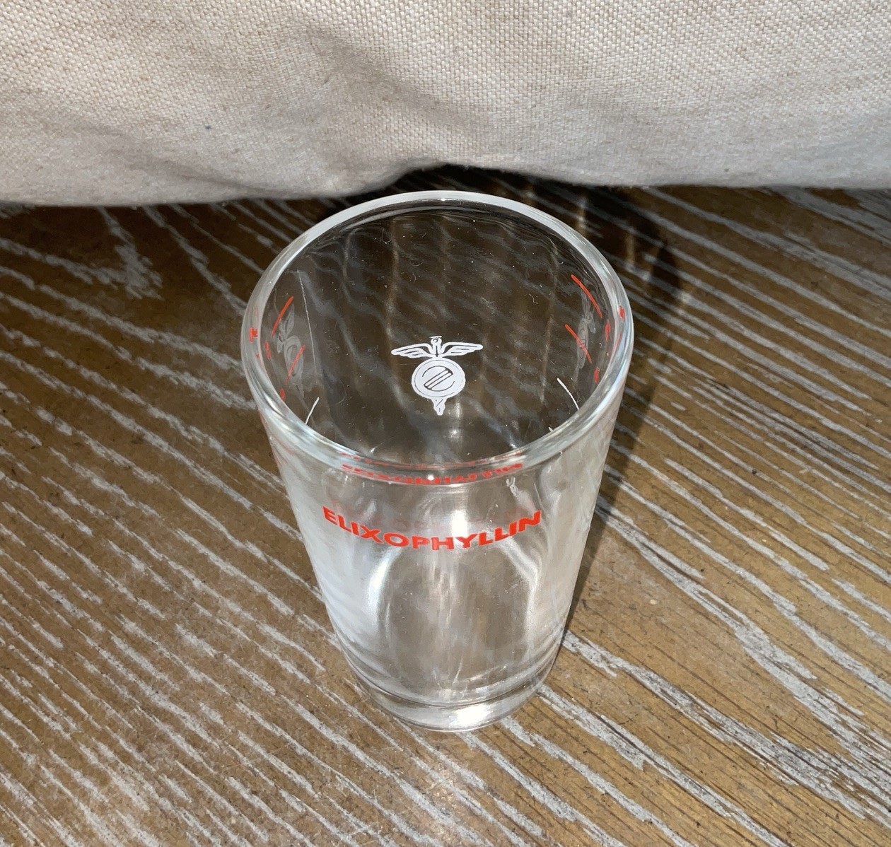 Vintage Elixophyllin Asthma Medication Dosing Shot Glass Measuring Cup
