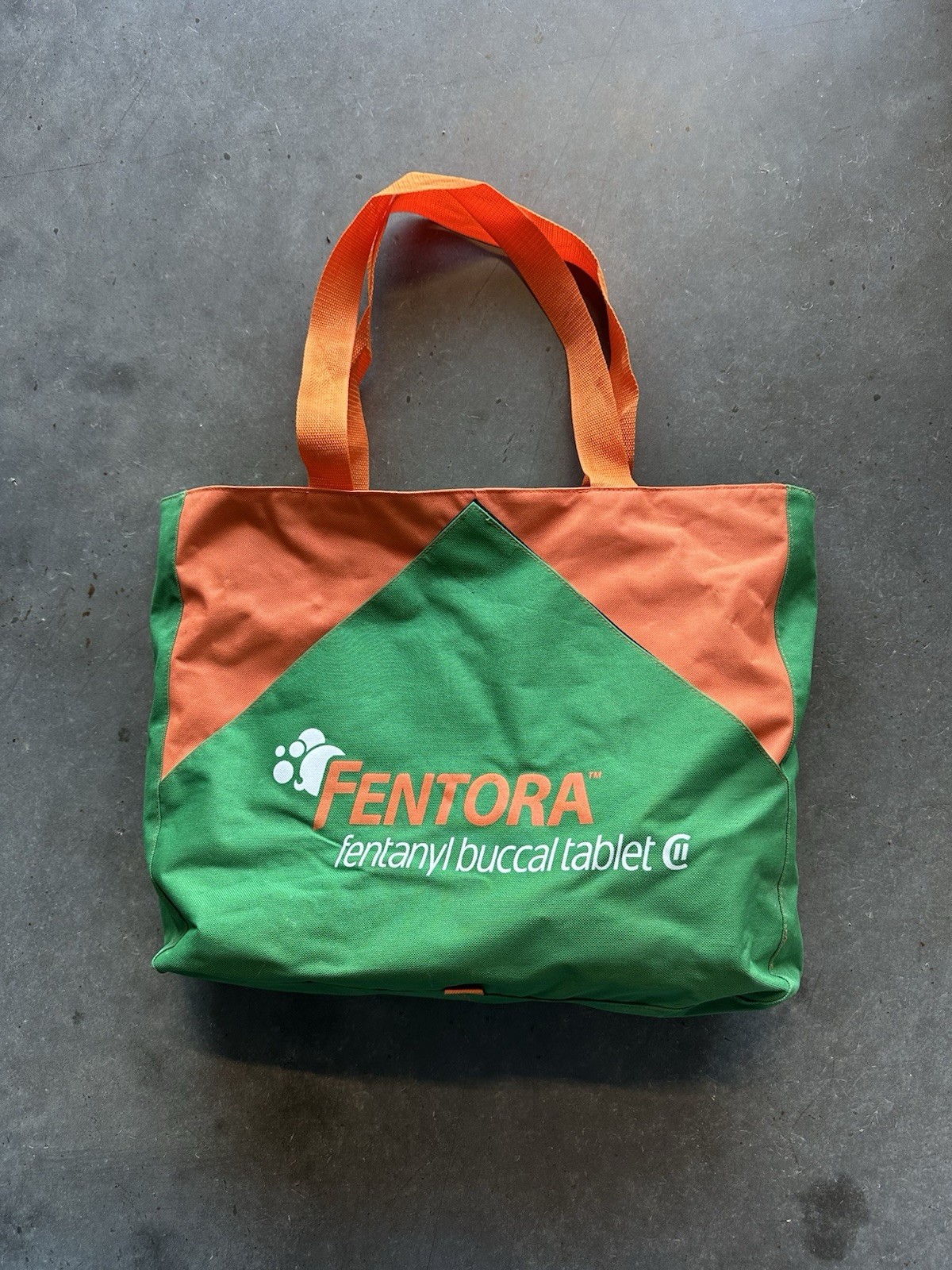 Vintage Rare FENTORA Drug Rep Pharma Merch Zippered Tote Bag Front Flap Fentanyl