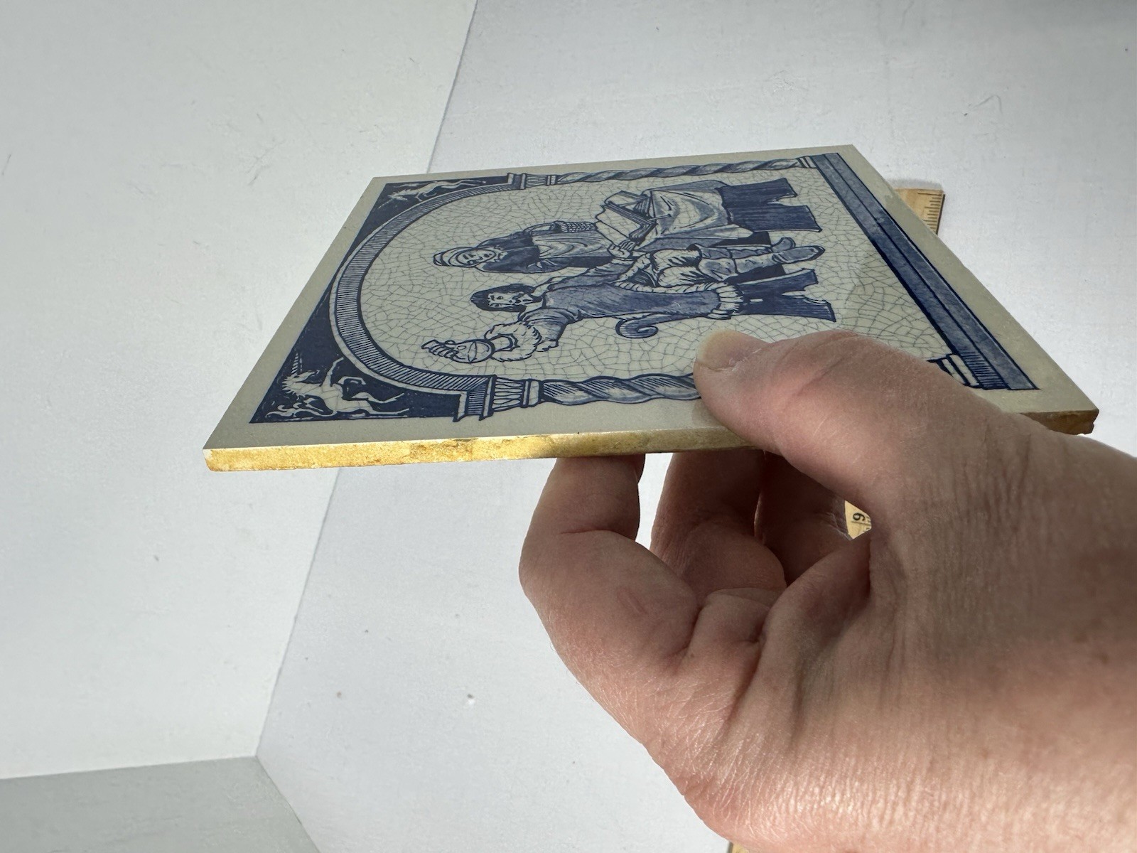 Vintage Blue Delft Tile Uroscopy Pharmacy Scholarship Program Apothecary 10 READ