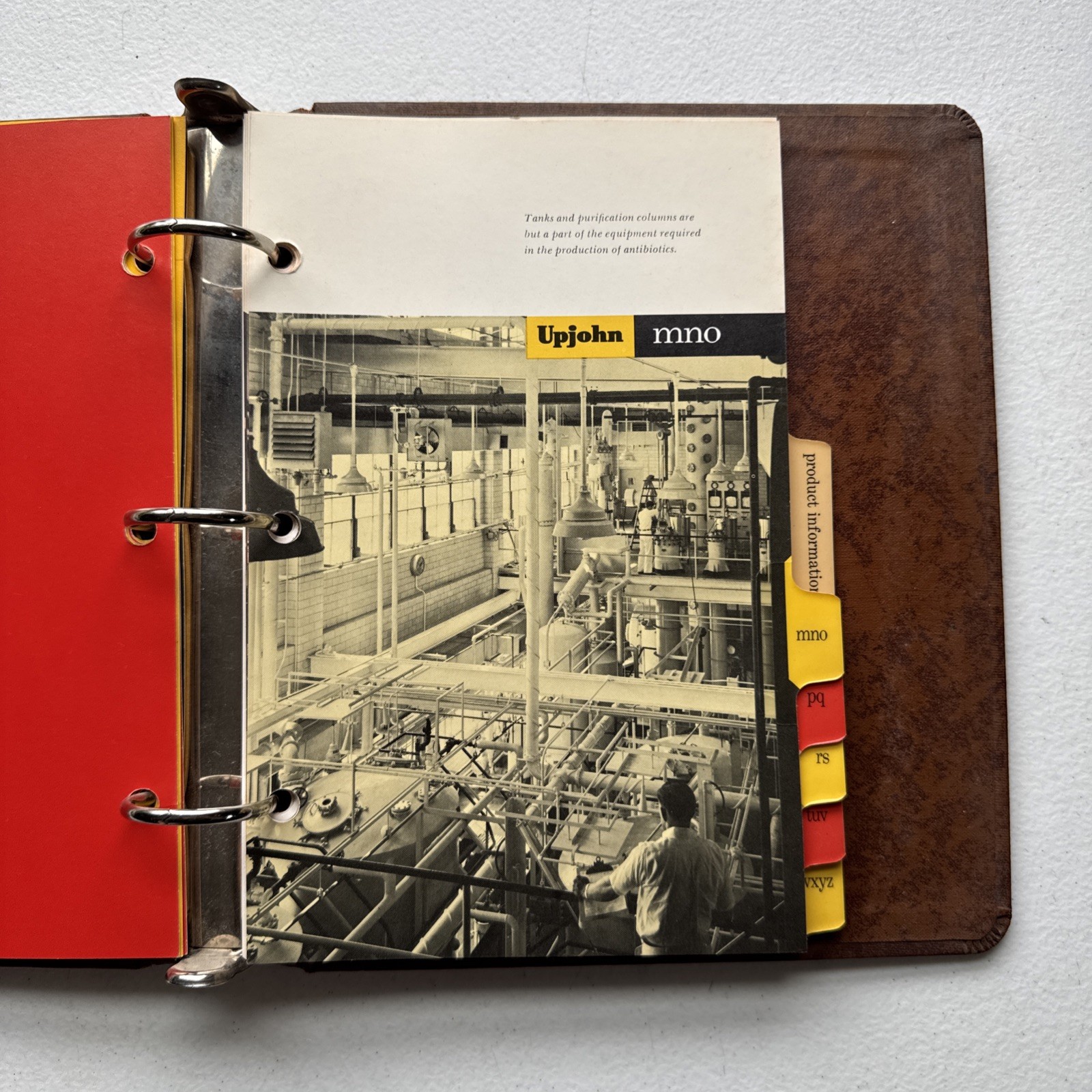 Vintage 1971 Upjohn Company Binder With Pharmaceutical Product Info