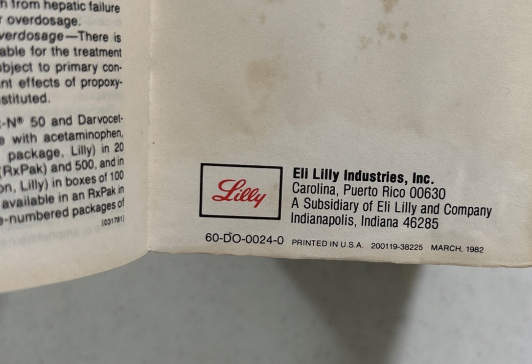 Pharmaceutical Vintage 1982 Lilly Mini Apothecary Bookends Darvocet-N 100 Wood