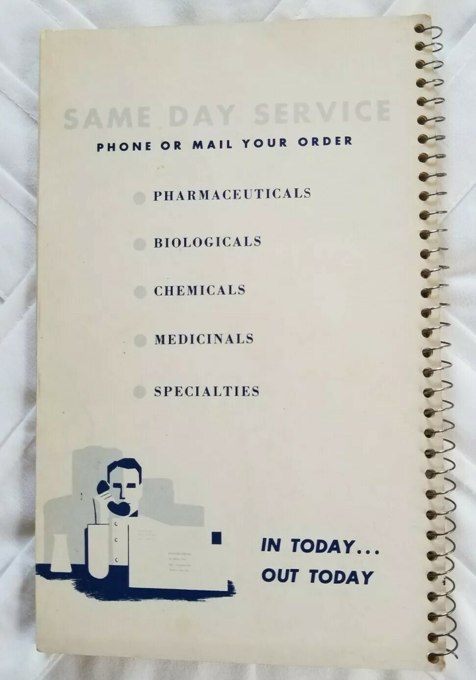 Pacific Drug Distributors Pharmacy Medical Want Book Spiral Notepad Vintage