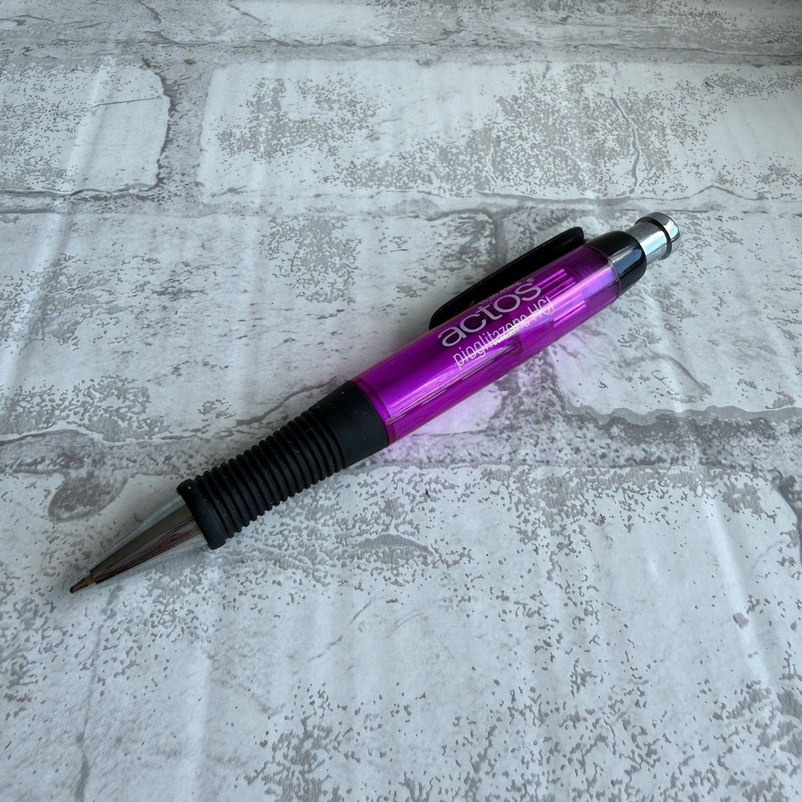 Actos Pharmaceutical Promotional Pen Purple Silver Logo Drug Rep Swag