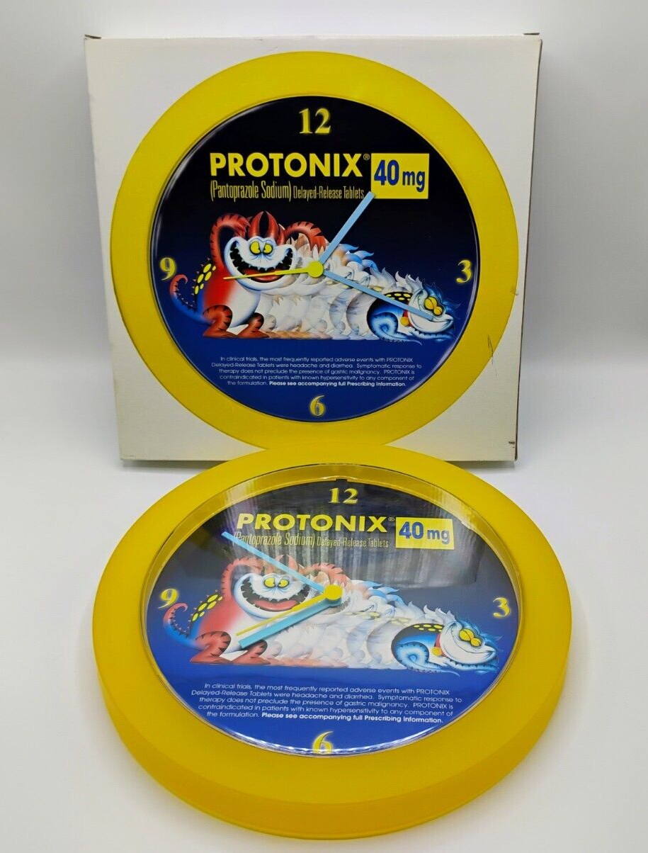 Vintage Protonix Red Monster Clock Pharma Drug Rep Giveaway Merch Advertising