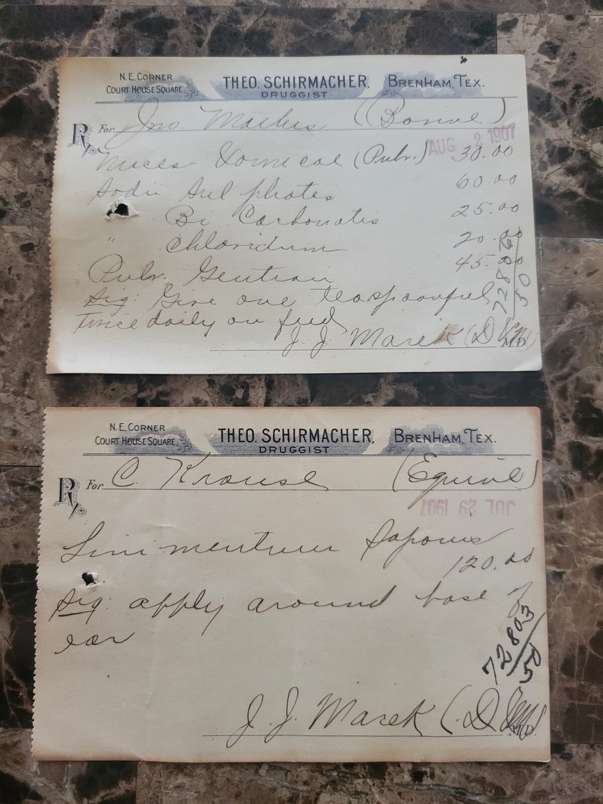99 serially numbered antique prescriptions (1907) – OPIUM, PAPINE & CODEINE