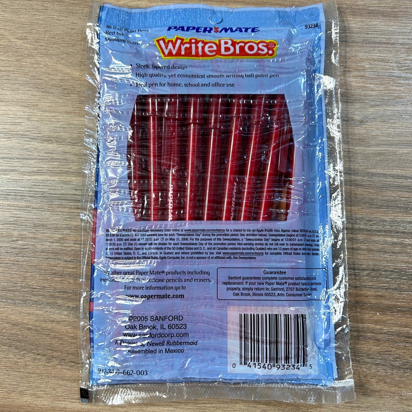 Paper Mate Write Bros 10-Count Red Ink Ballpoint Pens – Sealed/ NOS Vintage 2005