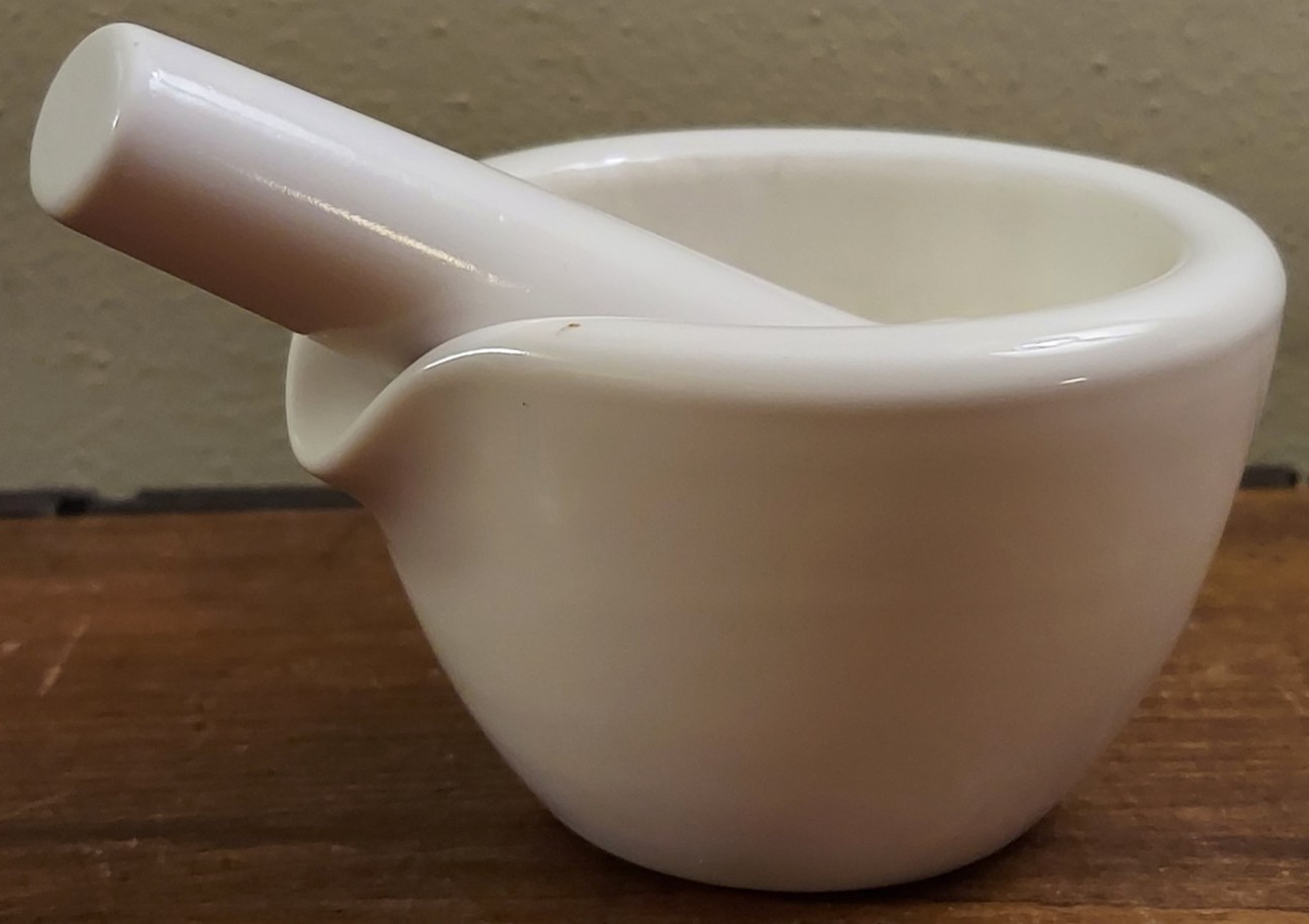 VTG Coors USA Porcelain Mortar & Pestle 522-1 Pharmacy Apothecary Lab Small