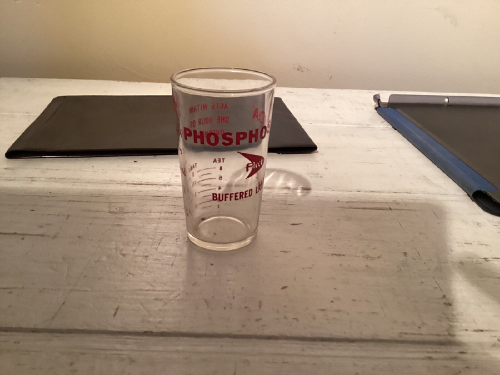 Vintage Phospho-soda Buffered Laxative 3.5″ Advertising Measuring Glass