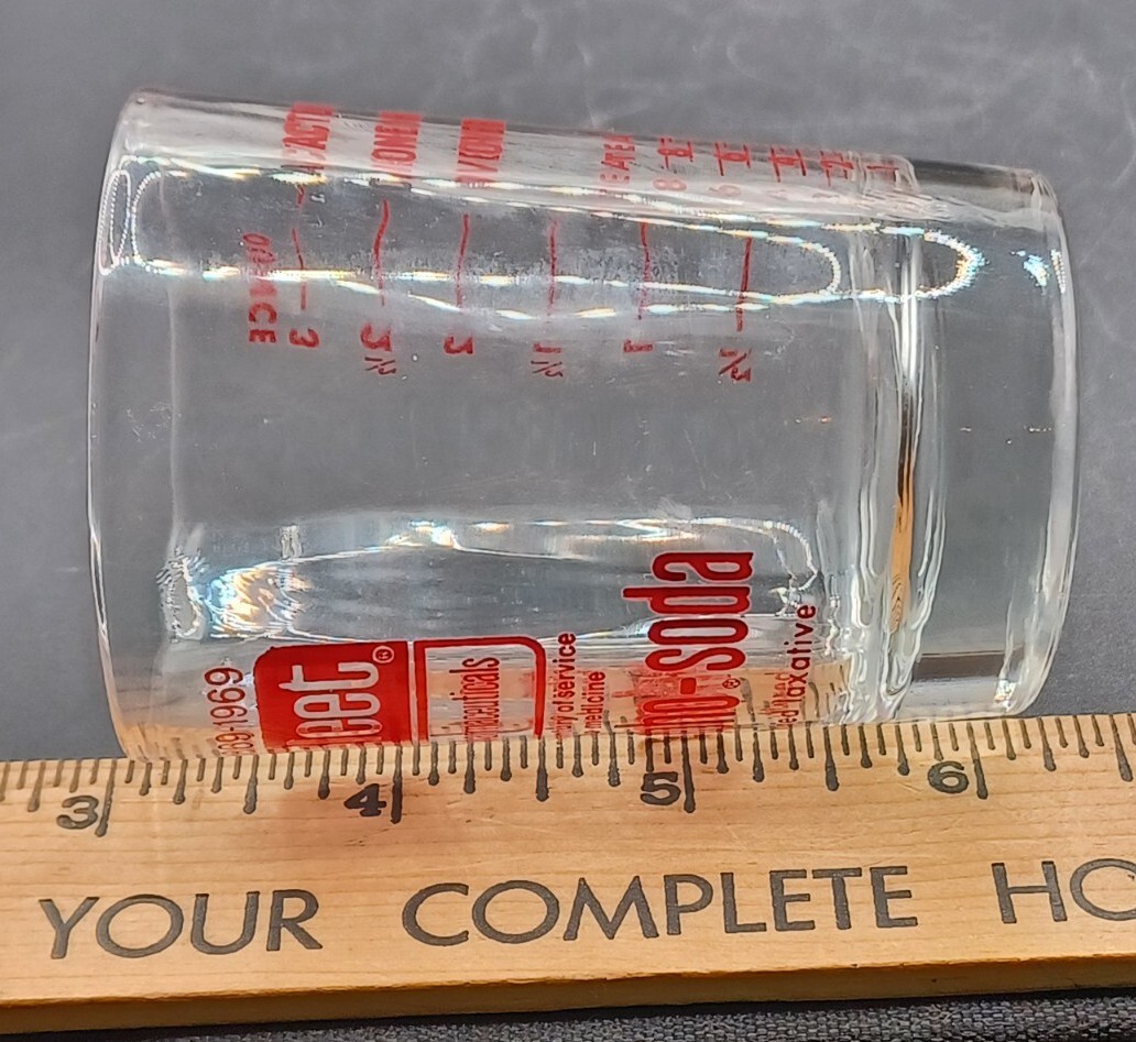 1969 Fleet Medicine Laxative Phospho Soda Advertising Measuring 100 Year Glass