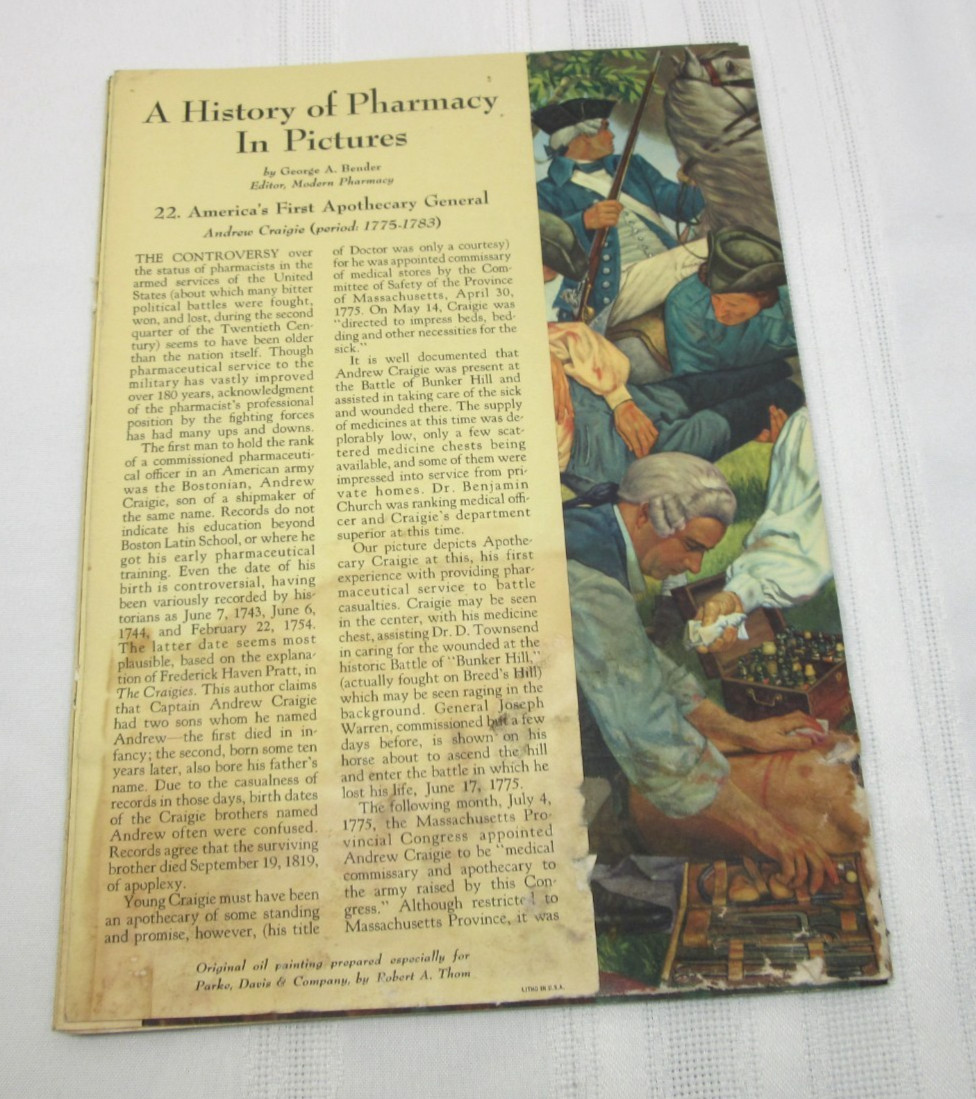 “A History of Pharmacy” in Pictures Set of 19 Prints Park Davis 1950’s