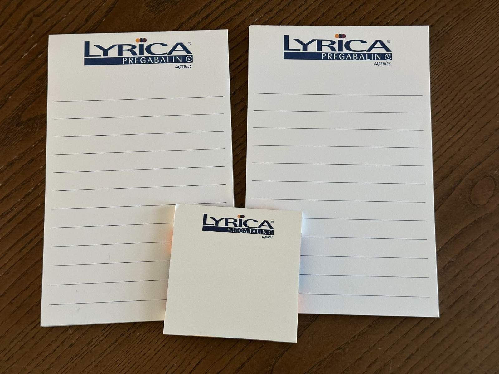 3 Packs Lyrica Pregabalin Note Pad Pfizer Pharmaceutical Drug Rep Narcotic