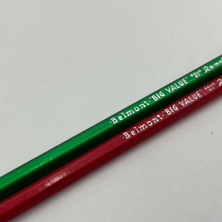 Vintage BELMONT Rexall Big Value Pencils Red Green s-845 no 2