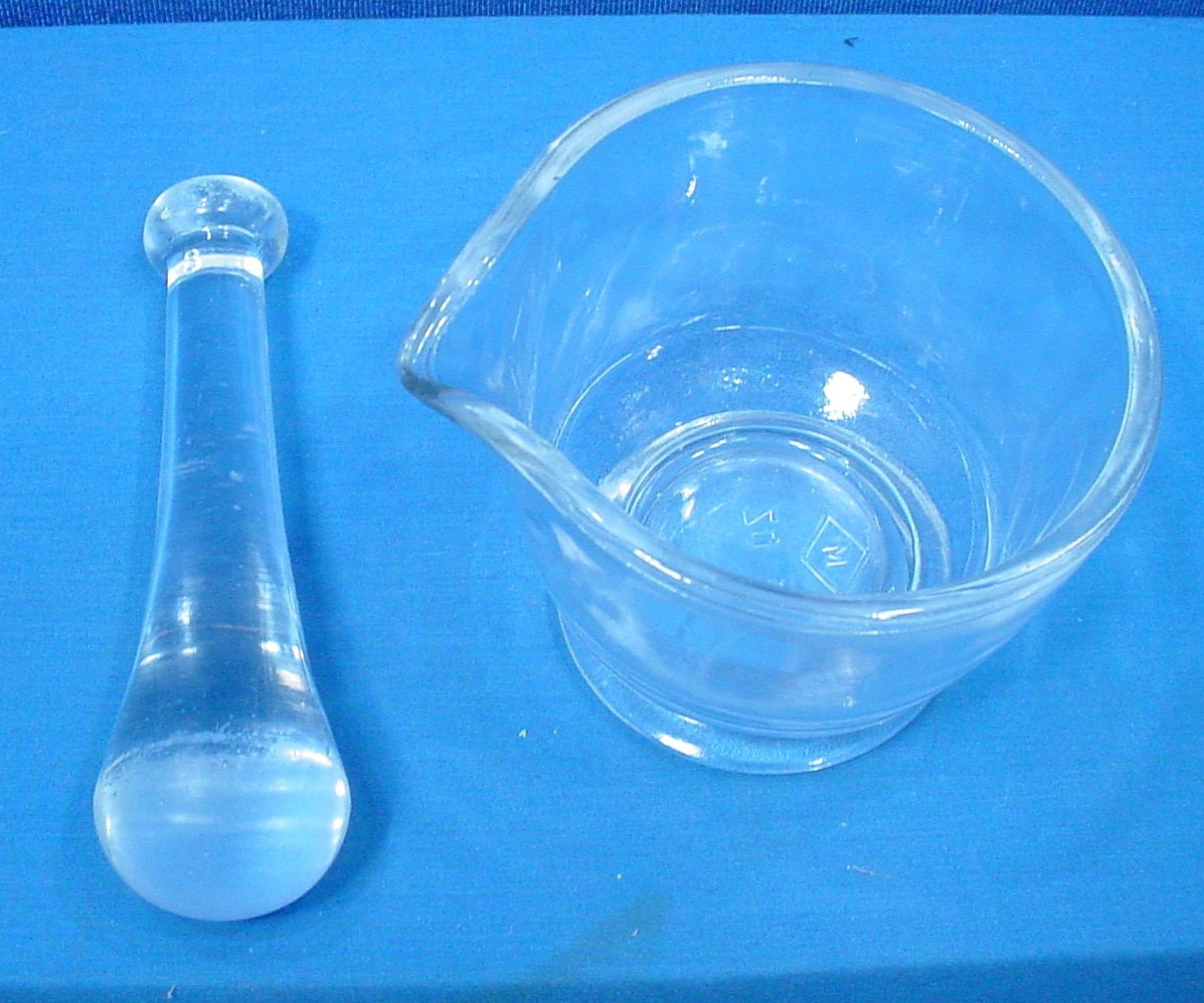 Antique John Maris 8 Oz Glass Mortar & Pestle Immaculate.