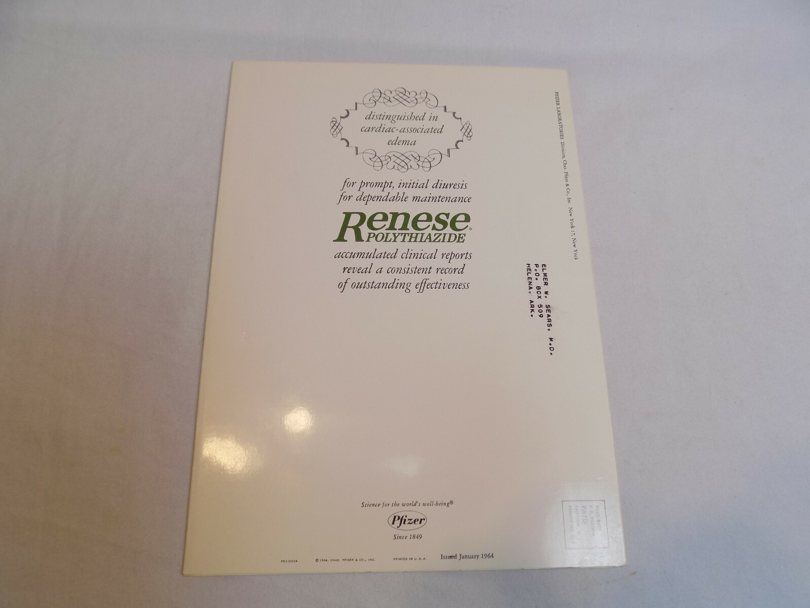 Renese Drug Pfizer Pharmaceutical Advertising Art Brochure 1964 by Nicolaes Maes