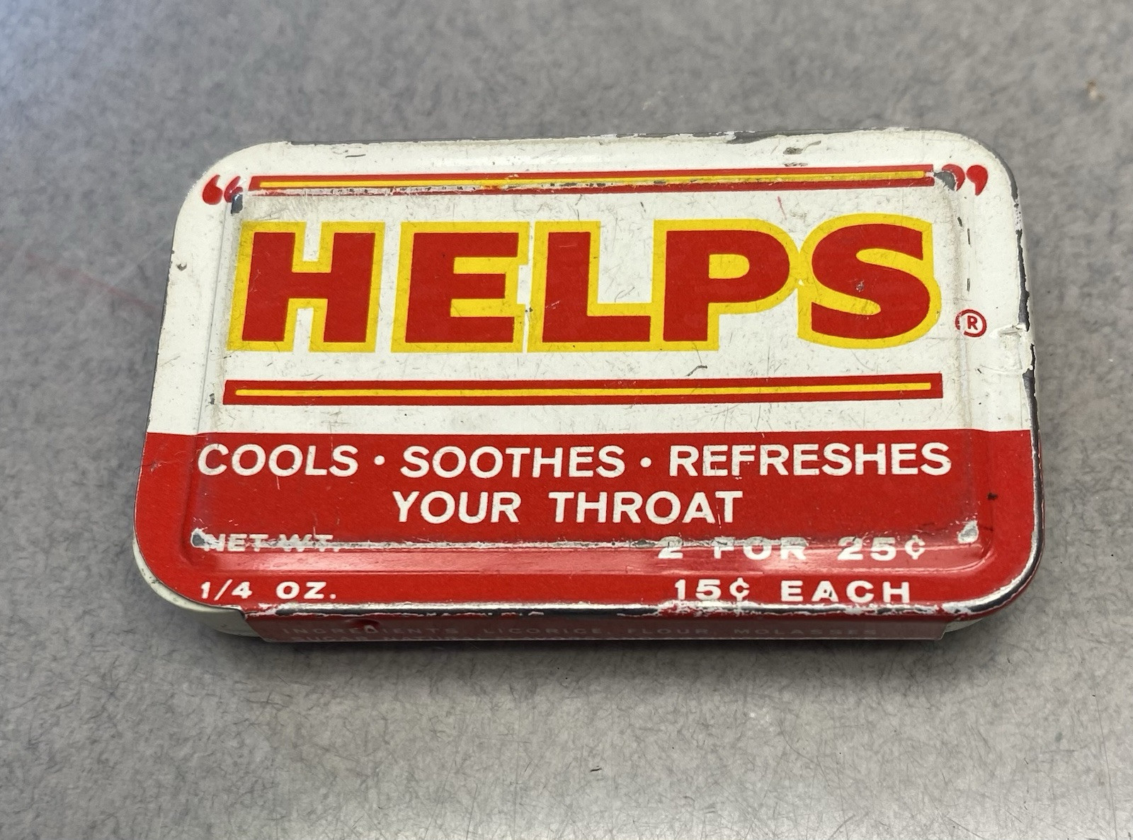 Vintage Medicine Tin National Licorice Company Helps Throat Lozenge Empty