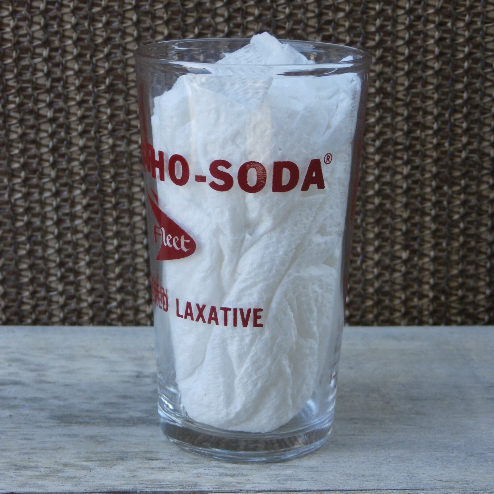 Vintage Hazel Atlas Glass PHOSPHO SODA Buffer Laxative Advertising Dosing Glass