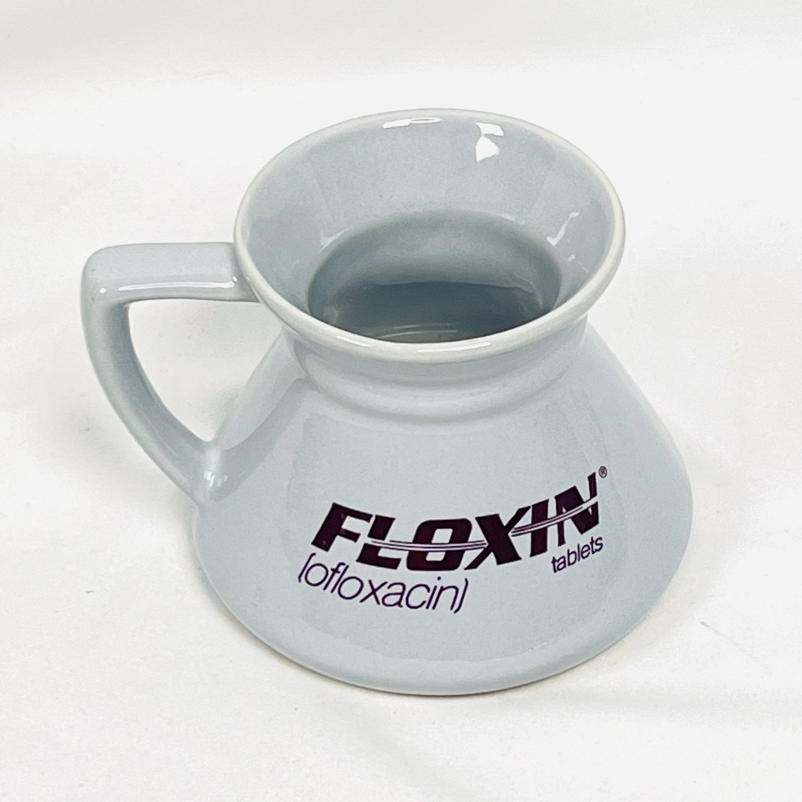 VTG FLOXIN Ofloxacin Pharmaceutical Advertising Ceramic Urinal Mug Medical Promo