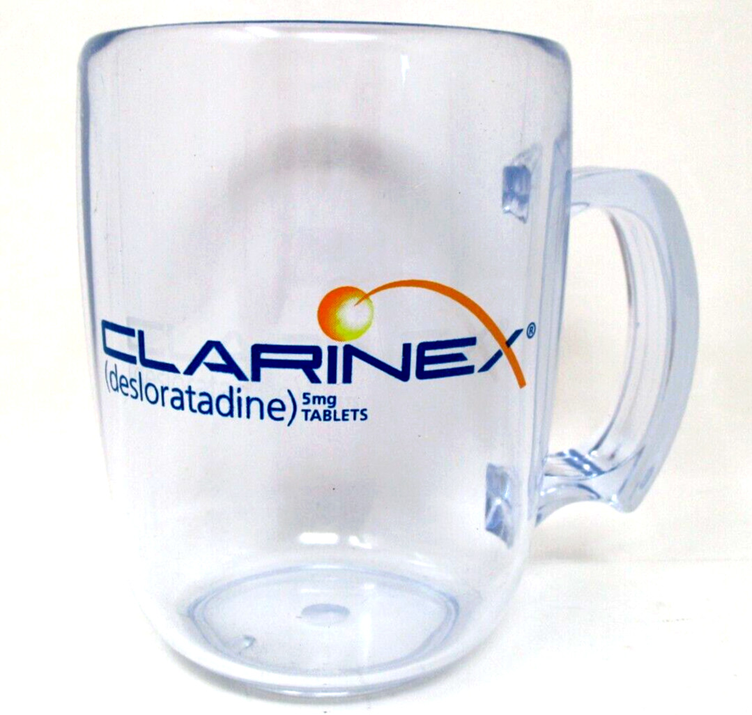Clarinex Drug Rep Mug Pharmaceutical Advertising Promotional Cup Plastic