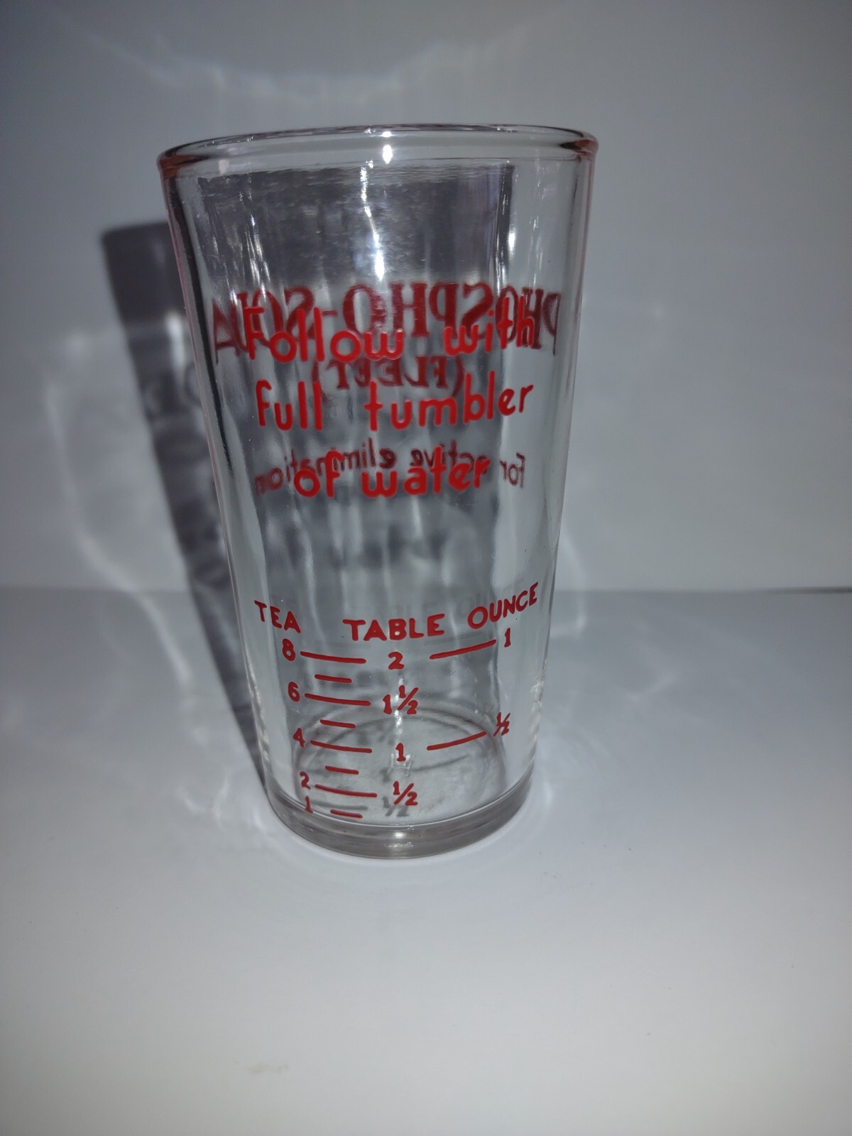 Vintage Fleet Phospho-Soda Buffered Laxative Glass 3OZ Dosing Cup ADVERTISING