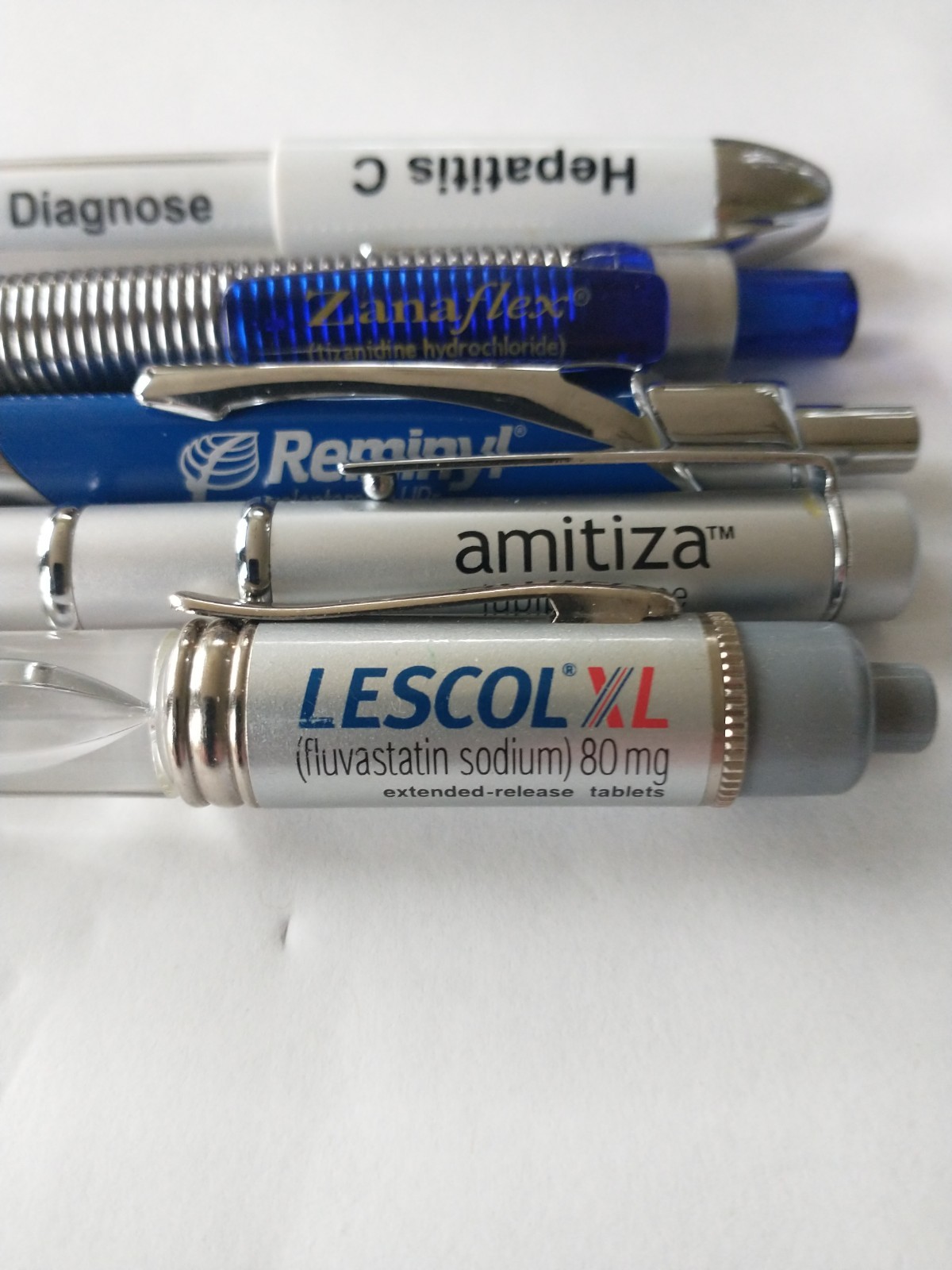 Lot 5 Pharmaceutical Drug Rep Pens Medical Pharmacy Collectibles Heavy Metal