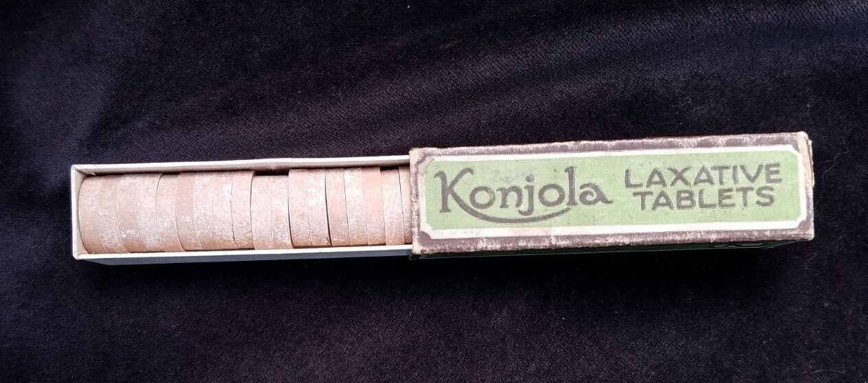 New Old Stock Medicine Box Konjola Laxative Tablets Mosby Medicine Cincinnati OH