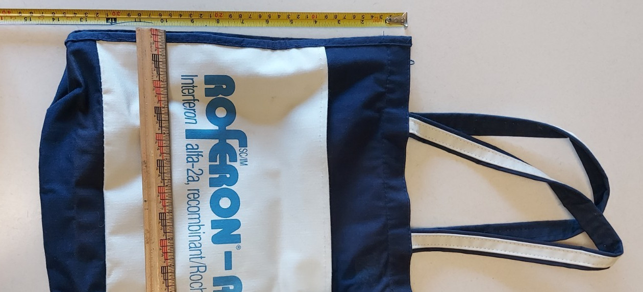 Drug Rep Pharmaceutical Advertising Tote Bag Roferon-A Roche Canvas