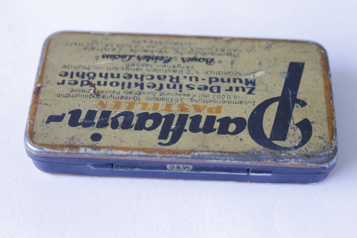 Antique German PANFLAVIN PASTILLEN BAEYR Medical Empty Tin Box 1930’s