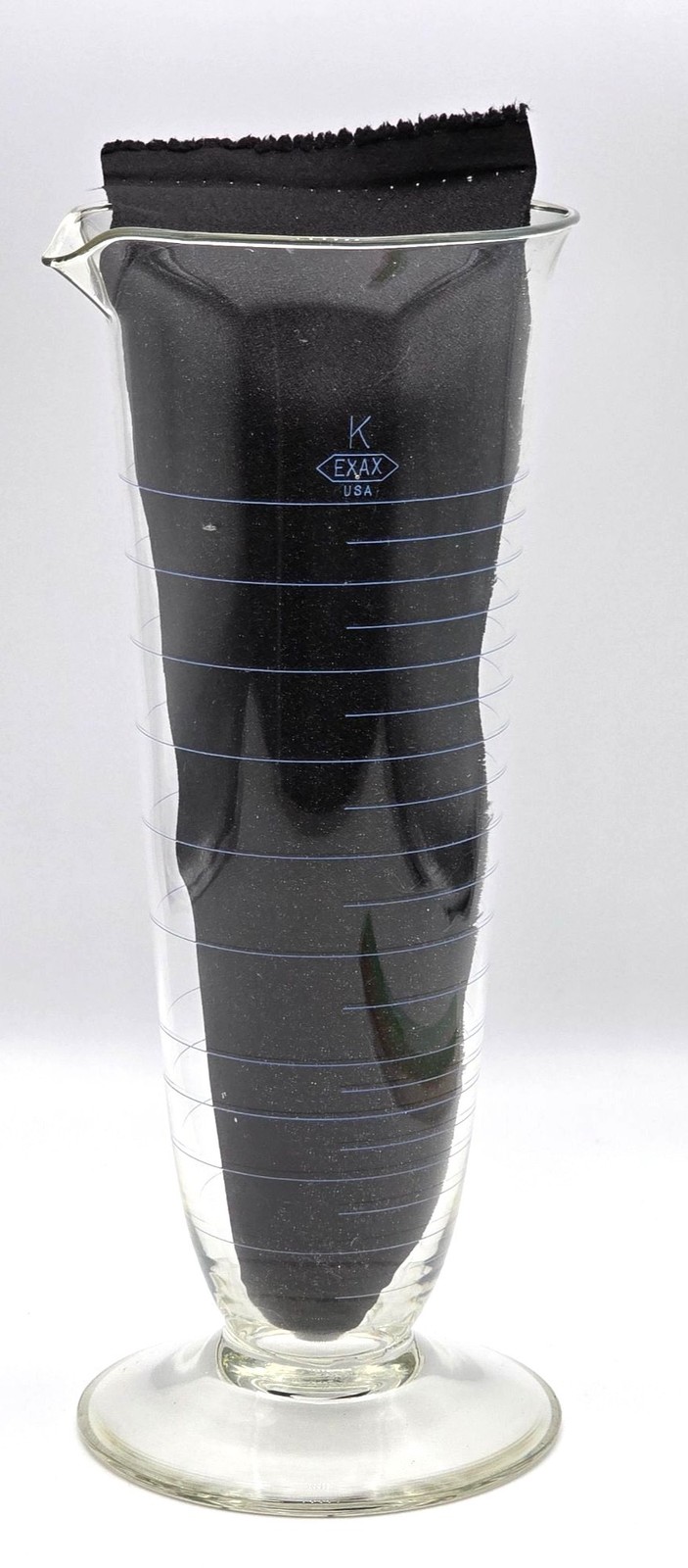 Laboratory Pharmacy VTG Measuring Vessel Flask 16oz Max K EXAX USA Blown Glass