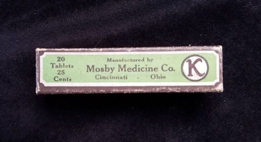 New Old Stock Medicine Box Konjola Laxative Tablets Mosby Medicine Cincinnati OH