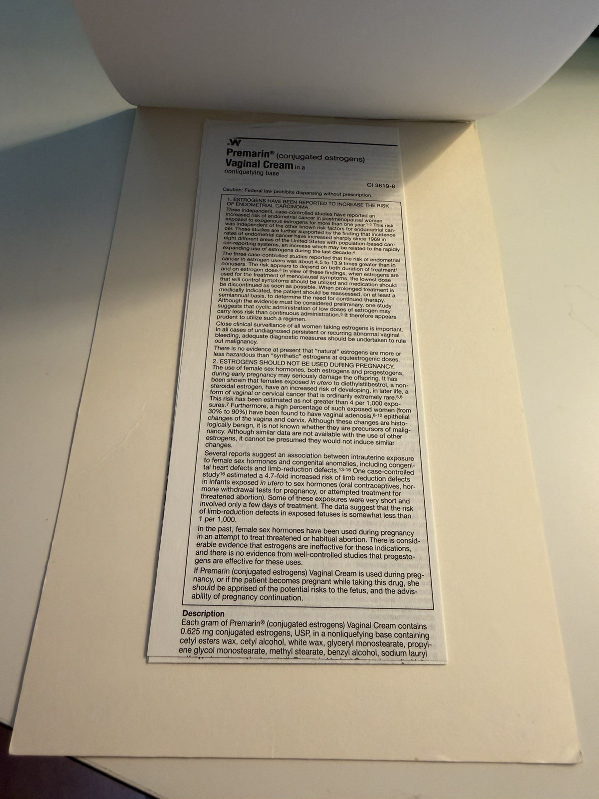 Vintage Premarin Pharmaceutical Rep Advertising Notepad Promotion