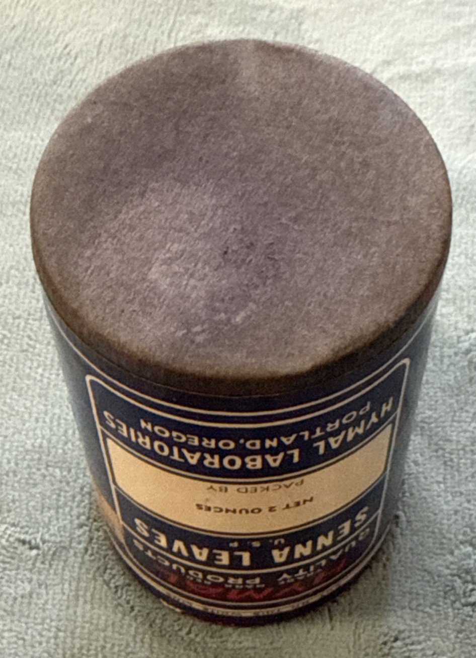 Vintage 2oz Hymnal Laboratories SENNA LEAVES Unopened New Old Stock