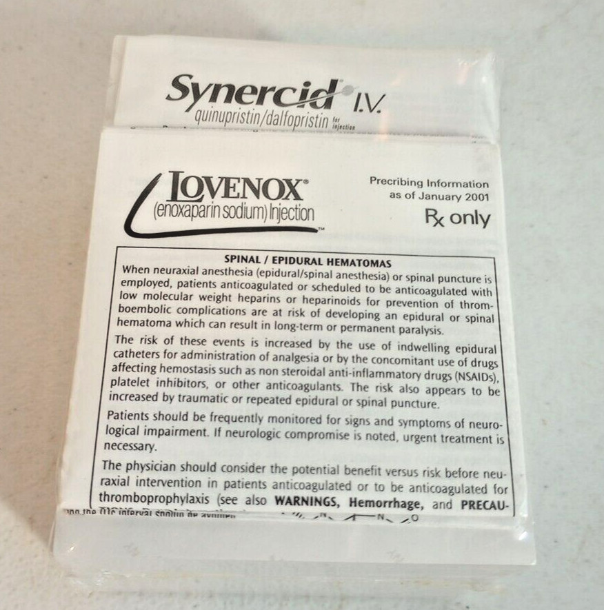 New Vtg Synercid IV Lovenox Advertising Sticky Notes Pack of 10 Sealed