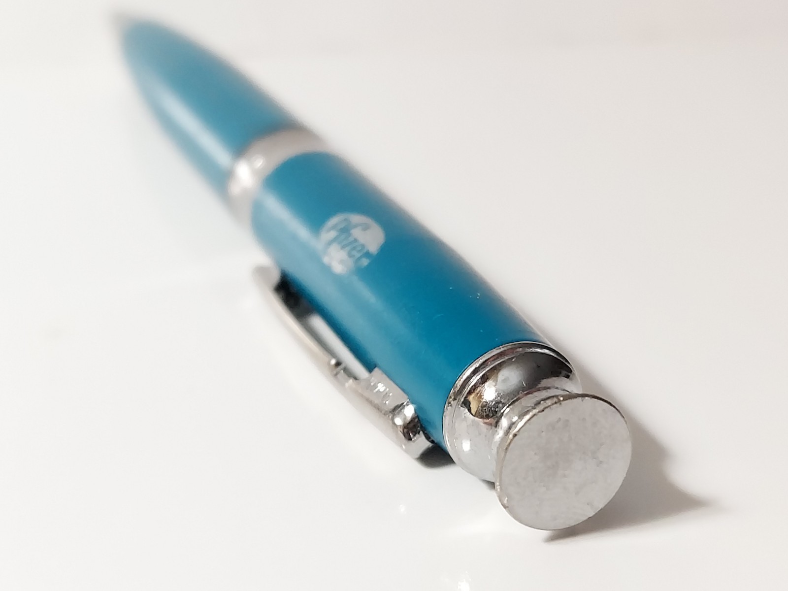 Vintage Pfizer Lipitor Pharmaceutical Ballpoint Pen Blue Metal Drug Rep