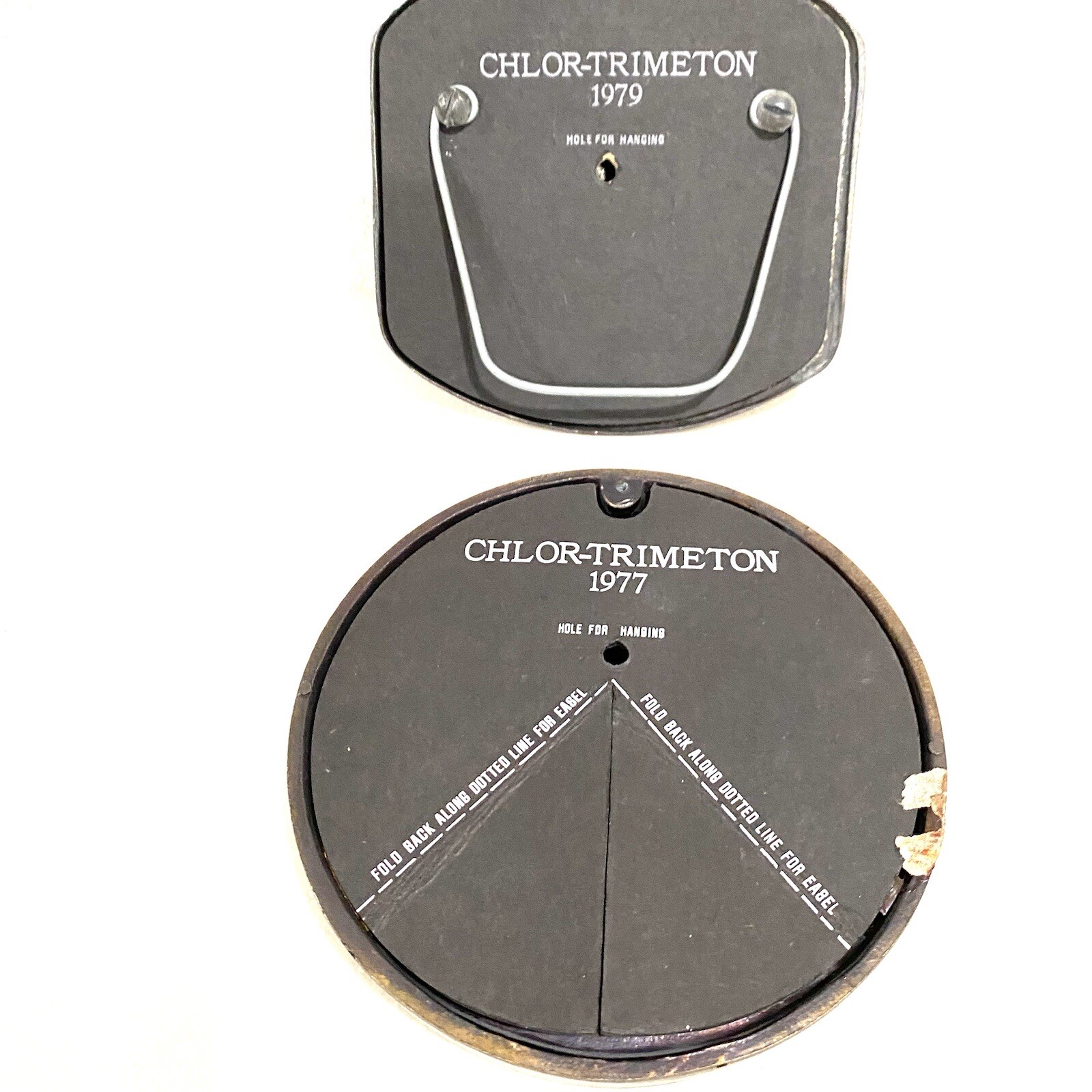 Vintage Pharmaceutical Pharmacy Chlor Trimeton Wall Hanging Set Of 2 1977 1979