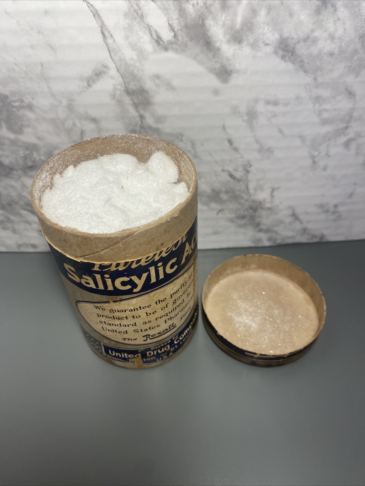 Vintage Puretest Cardboard Container United Drug Company Rexall Salicylic Acid