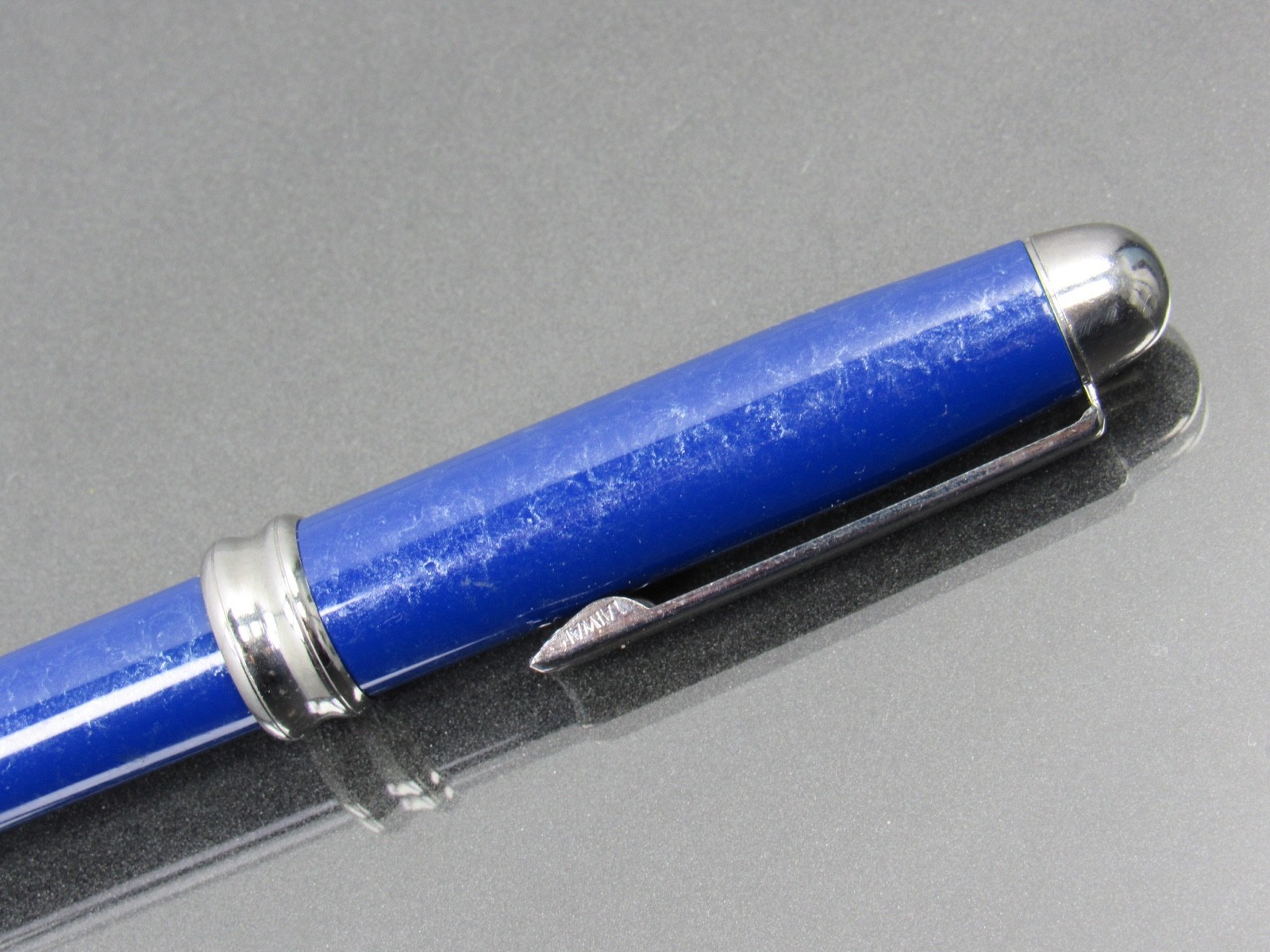 Zoloft Silver & Blue Marbled Metal PEN Drug Rep Pharmaceutical Promo Advertising