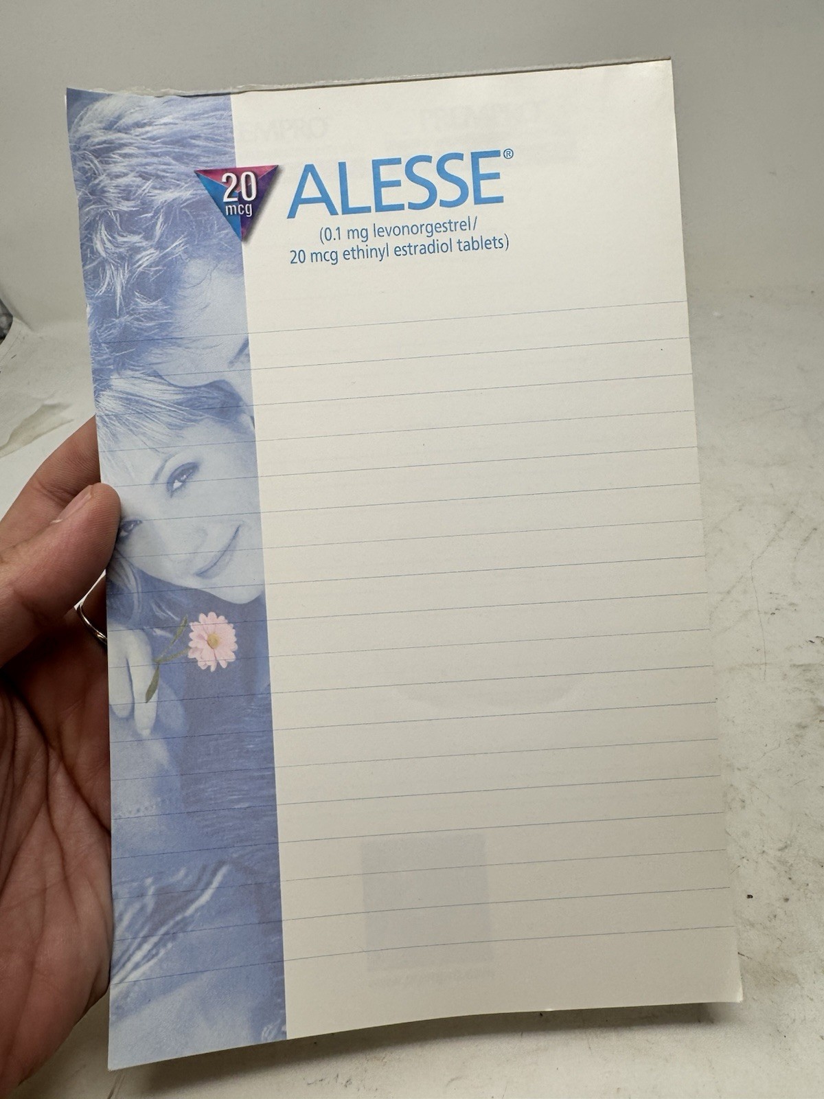 Vintage 2000 Alesse Notepad Pharmaceutical Drug Rep Doctor Gift Swag
