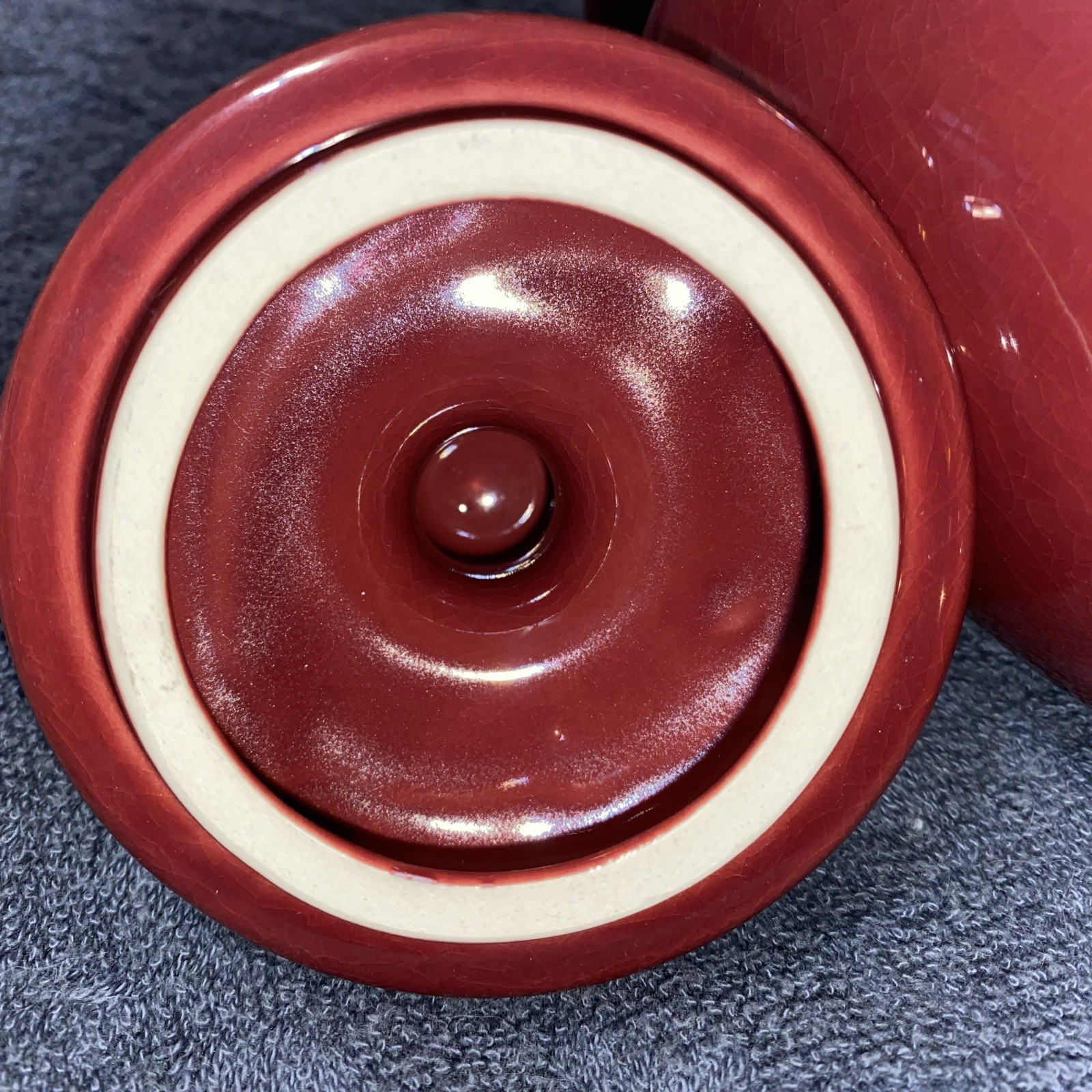 “ Lactucarium” Apothecary Jar- Burgundy w/ Gold Trim 8.5”