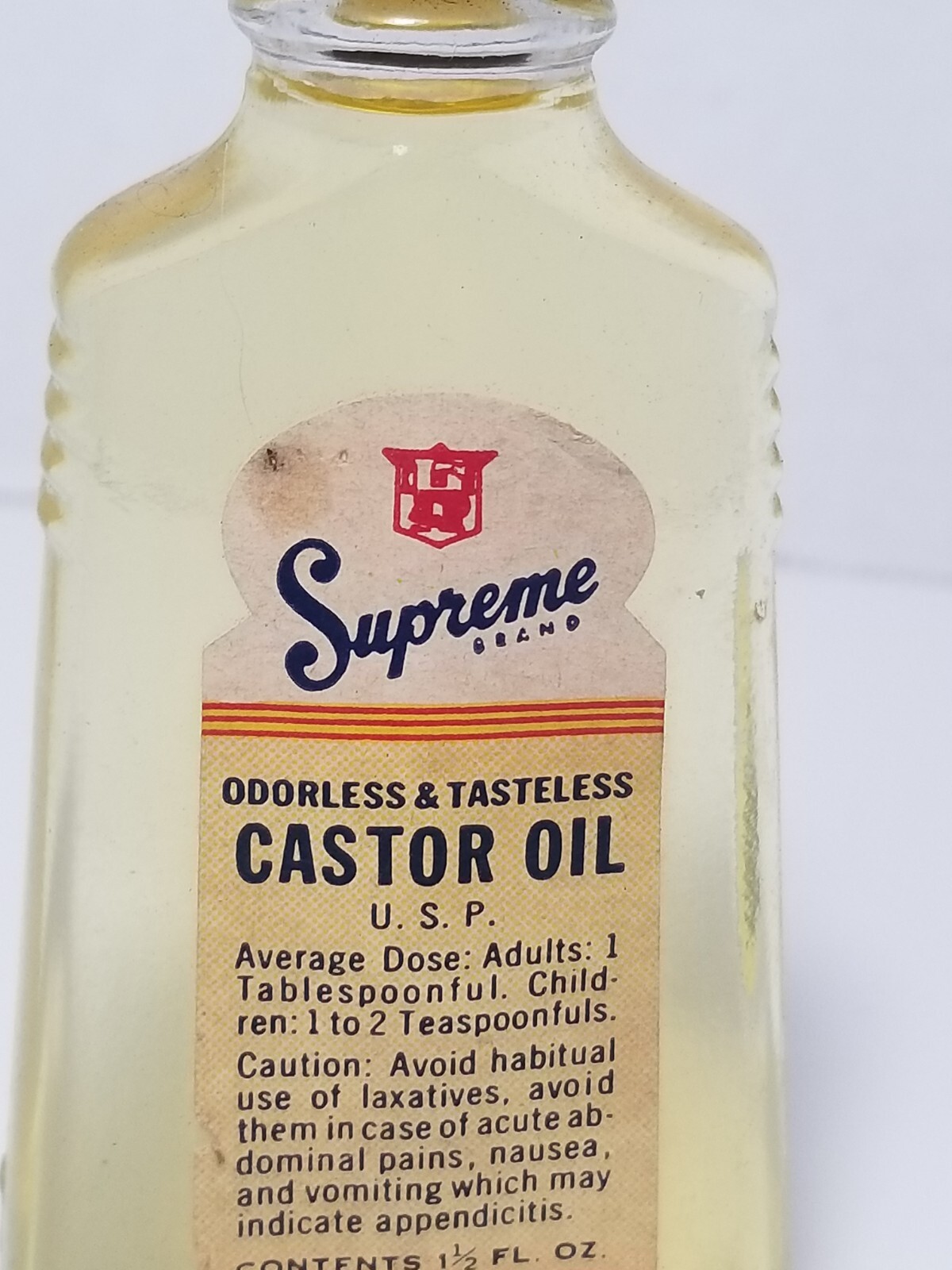 Vintage Supreme Brand Castor Oil JV Smith Oklahoma City Collectible