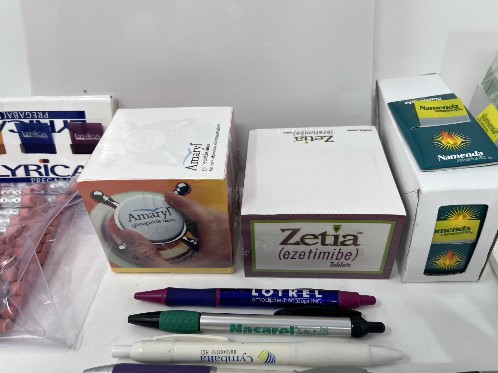 Lot Drug Rep Pharmaceutical Promo Advertising Pens Clip Board Note Pad Tabs