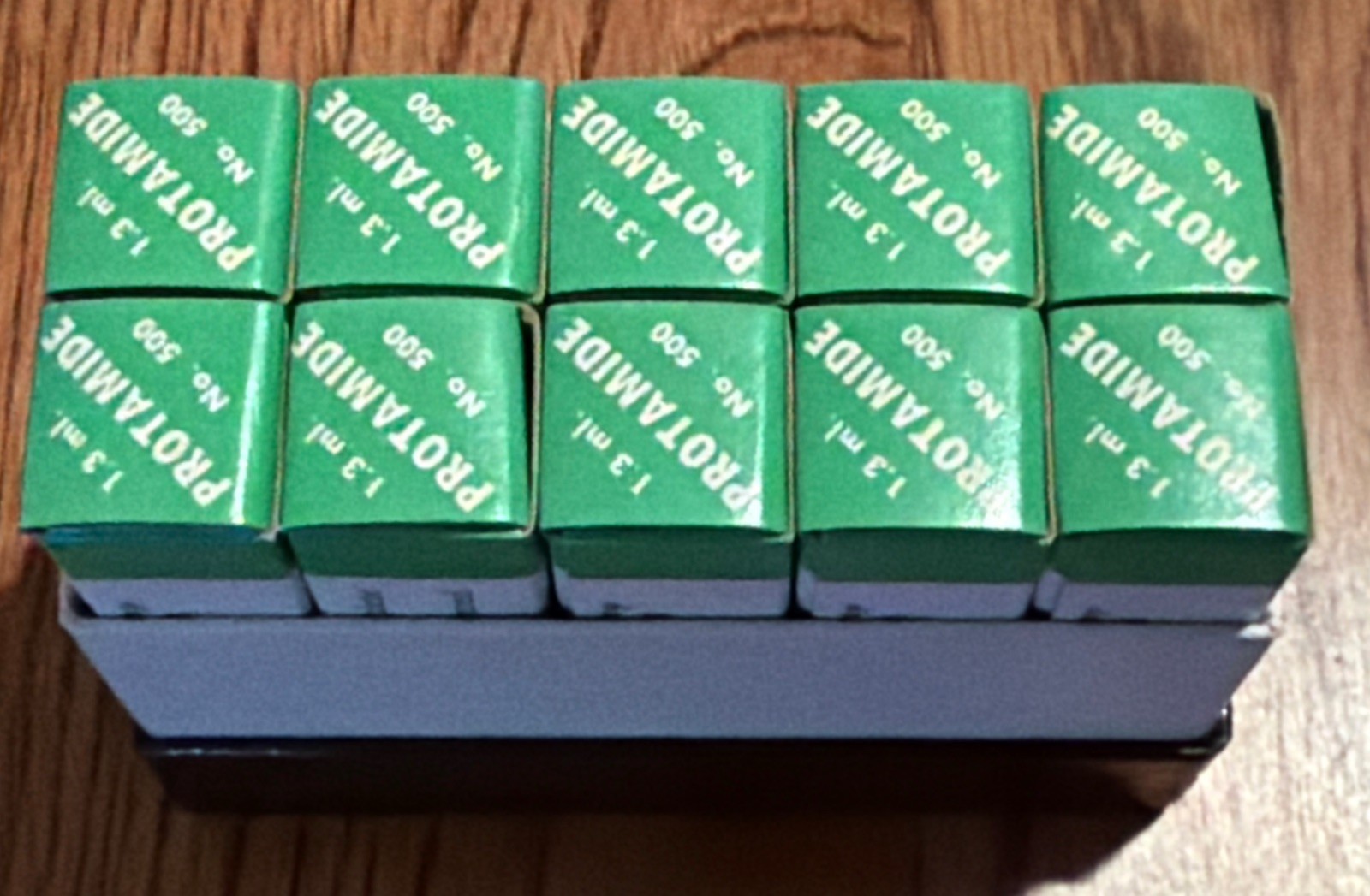 Vintage Protamide Empty Box Set – 10 Nested Apothecary Medical Display Props NOS