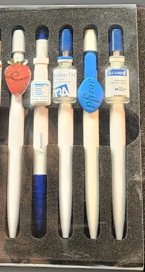 Vintage Pharmaceutical Drug Rep Pens, Pfizer, Curasan Adverts Lot Of 10 Collect