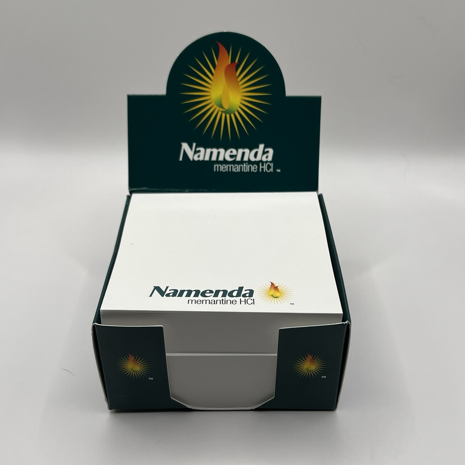 Vintage NAMENDA Pharmaceutical Drug Rep Post-It Note Pad 4”x 4” Cube