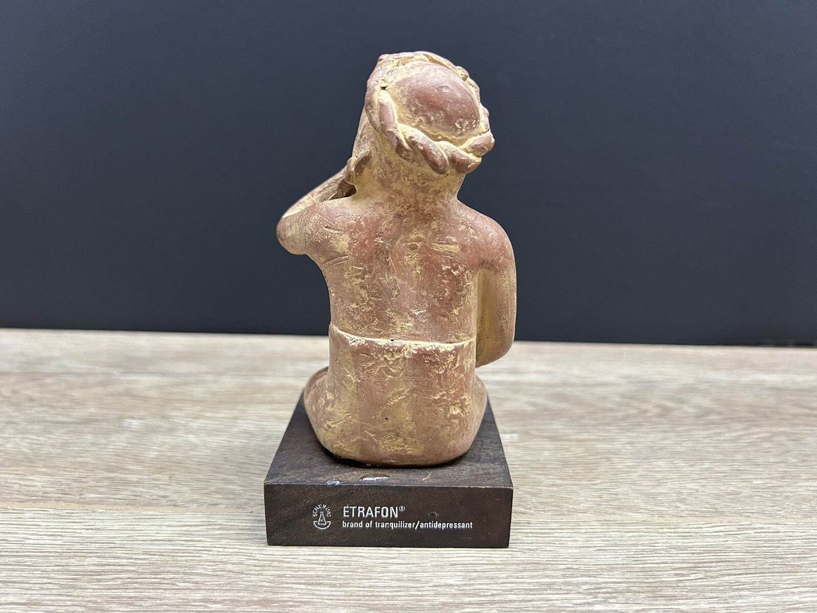 Vintage Portrait Of Anxiety/Depression Etrafon Promo Clay Figurine Mexico 800AD