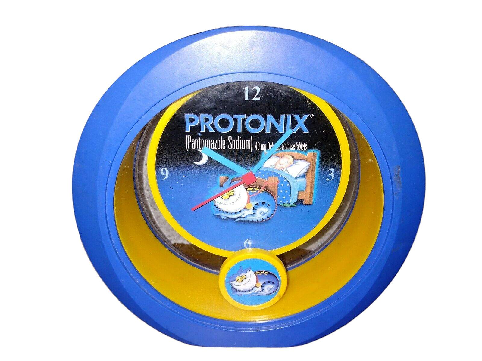 Protonix Injection IV Blue Monster Pharmaceutical Medical Plastic Desk Clock 6″