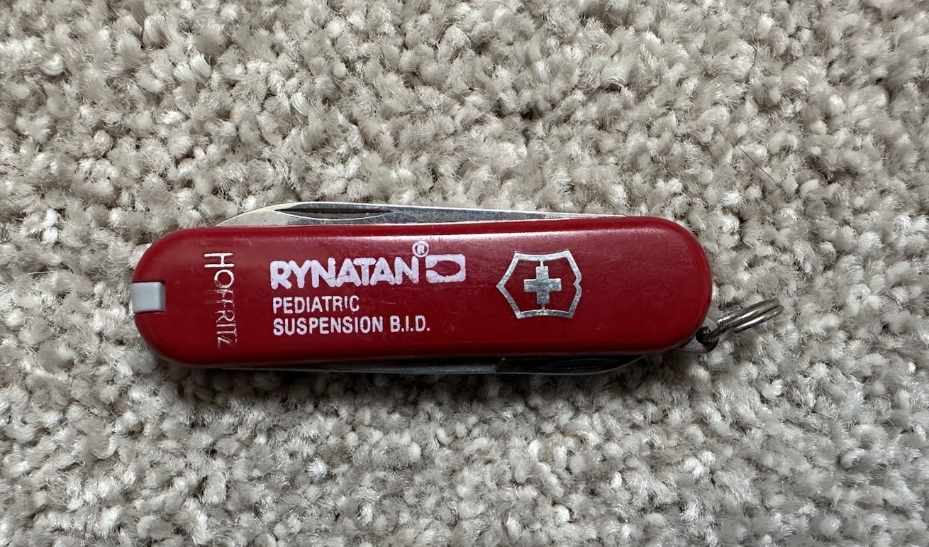 Vintage Rynatan Drug Rep Advertisement Small Swiss Army Knife Used