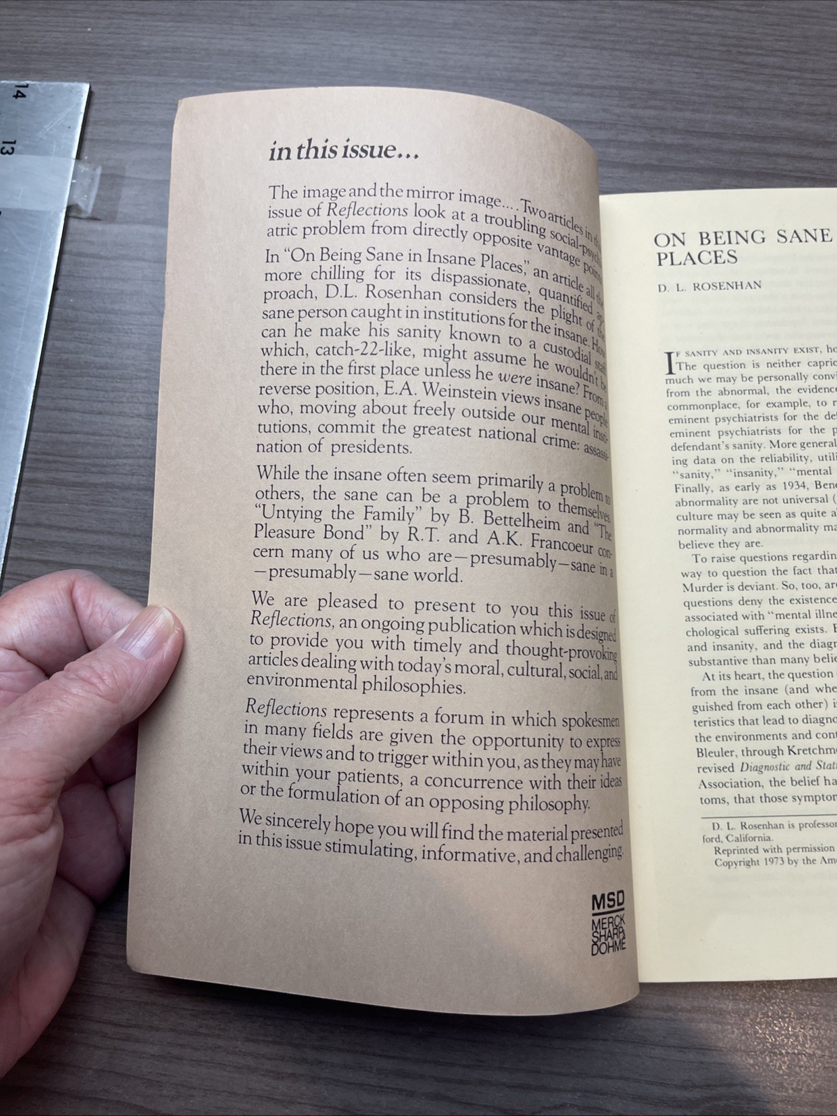 Reflections a Merck Sharp & Dohme Publication For The Psychiatrist Vol.XII, No 3