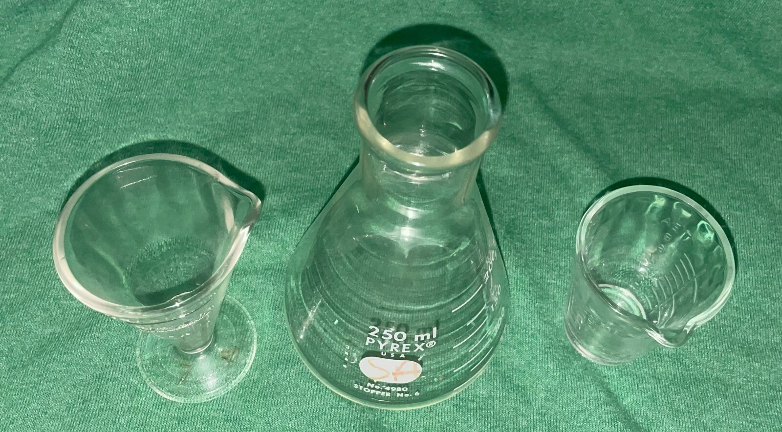 3 Vintage Beakers Zonite Glass 2 Tbsp Apothecary Measuring Beaker w/Spout Plus