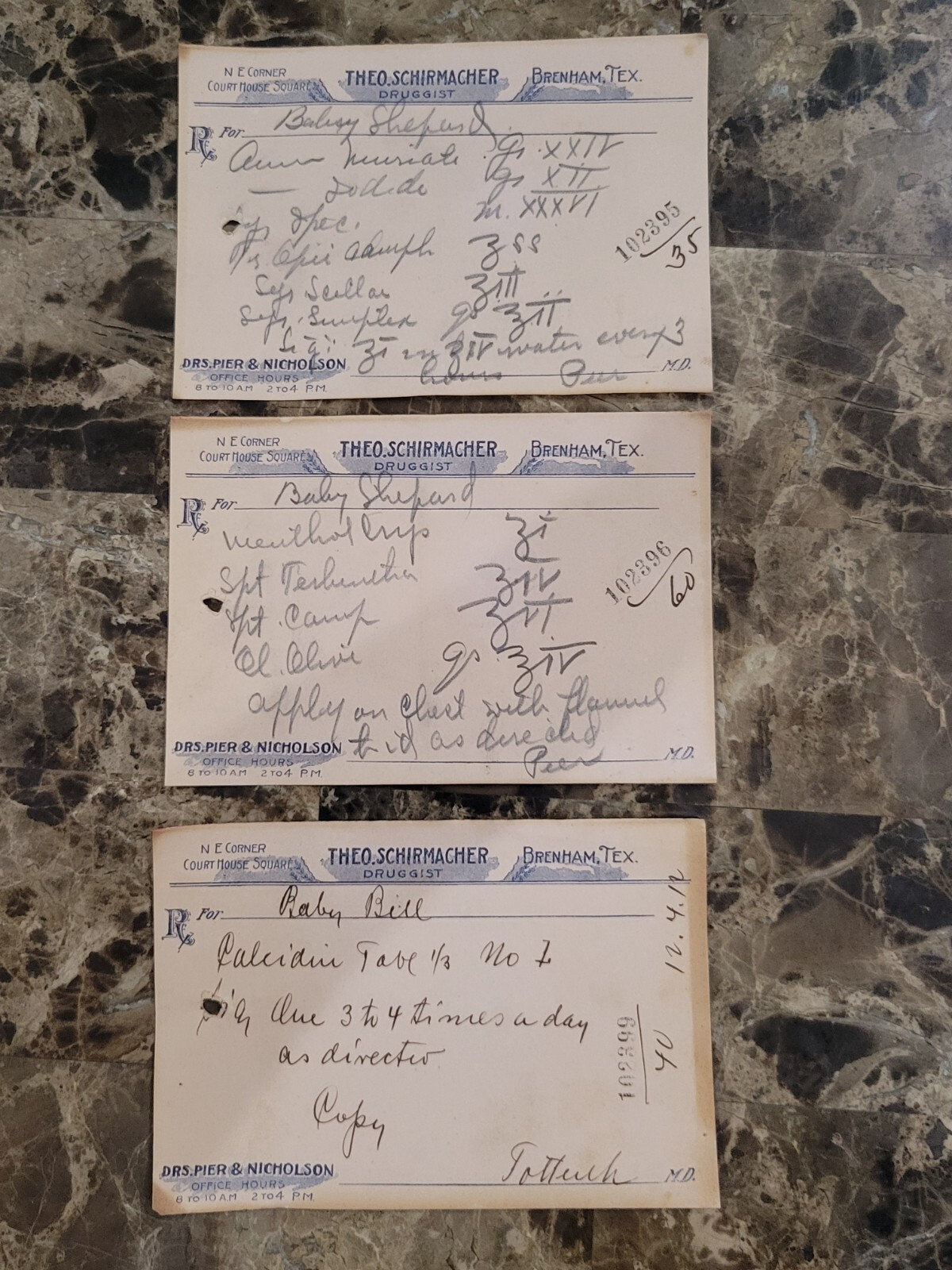 100 antique prescriptions (1912): Opium, Poppy, Dionin, Codeine & Anodyne