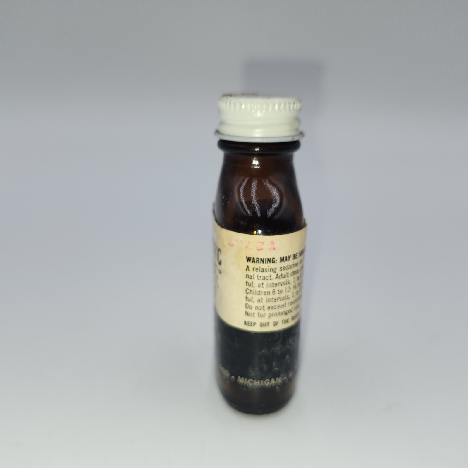 MORPHINE Bottle VINTAGE PAREGORIC U.S. bottle EMPTY medicine glass